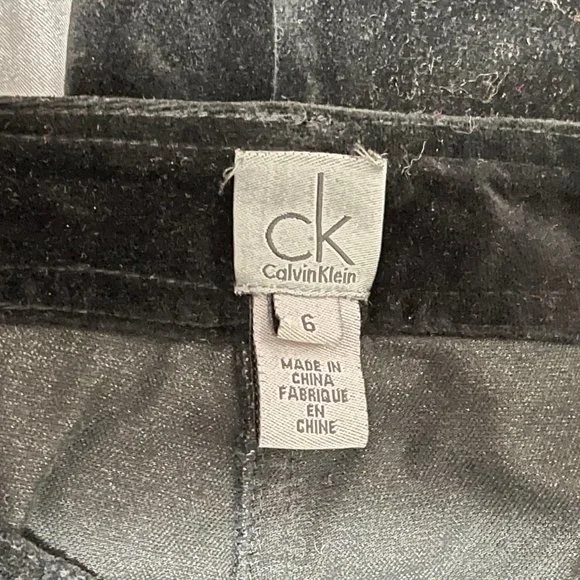 Calvin Klein CK 4 Pocket Wide Leg Black Velvet Jeans : Size 6 : Never Worn - Picture 3 of 3